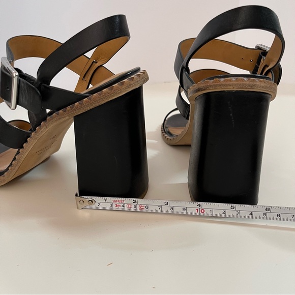 Marc by Marc Jacobs Black Leather Chunky Block High Heel Strap Sandel shoe